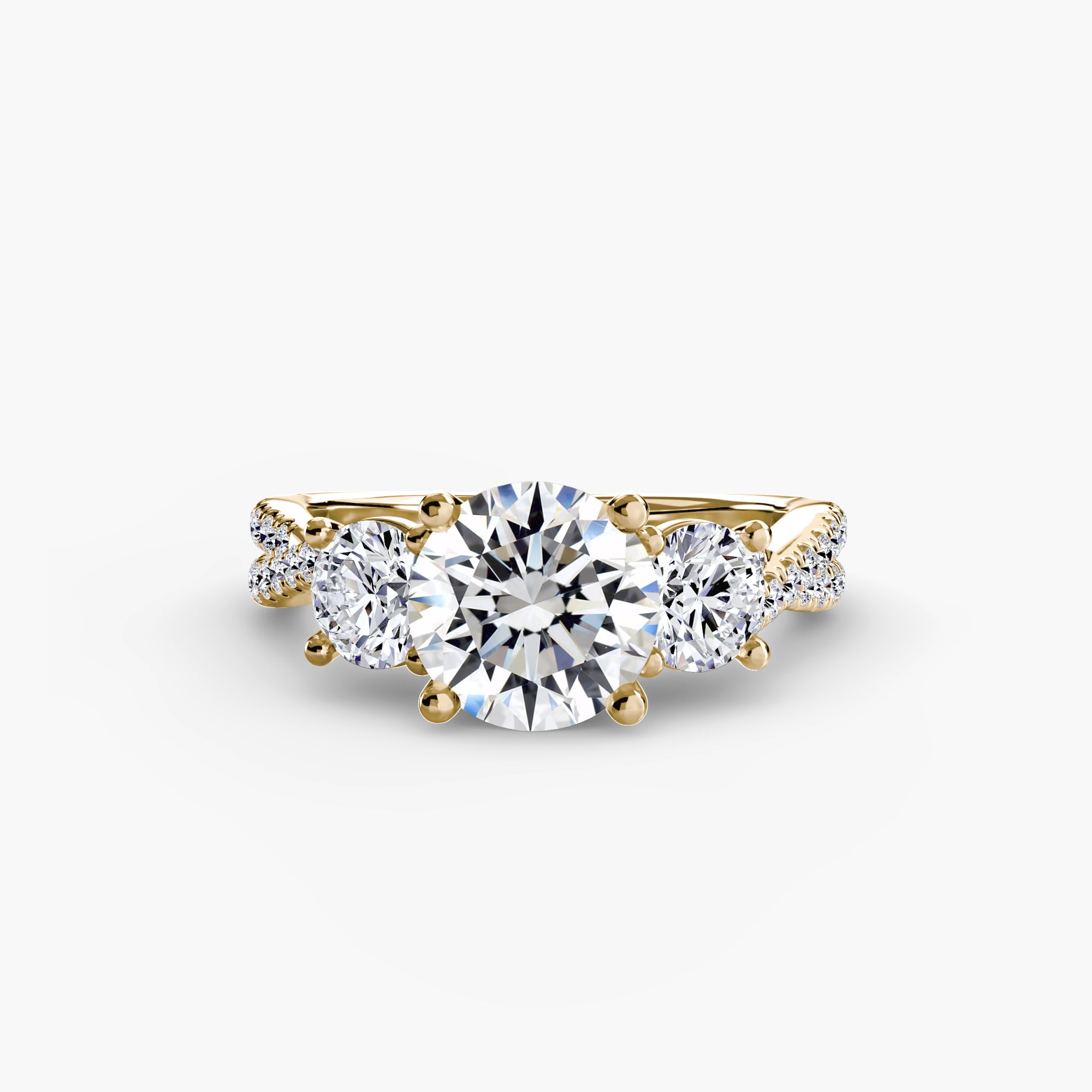 Three-Stone with Pavé Band 2-setting-The Diamond Setter