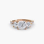 Three-Stone with Pavé Band 3-setting-The Diamond Setter