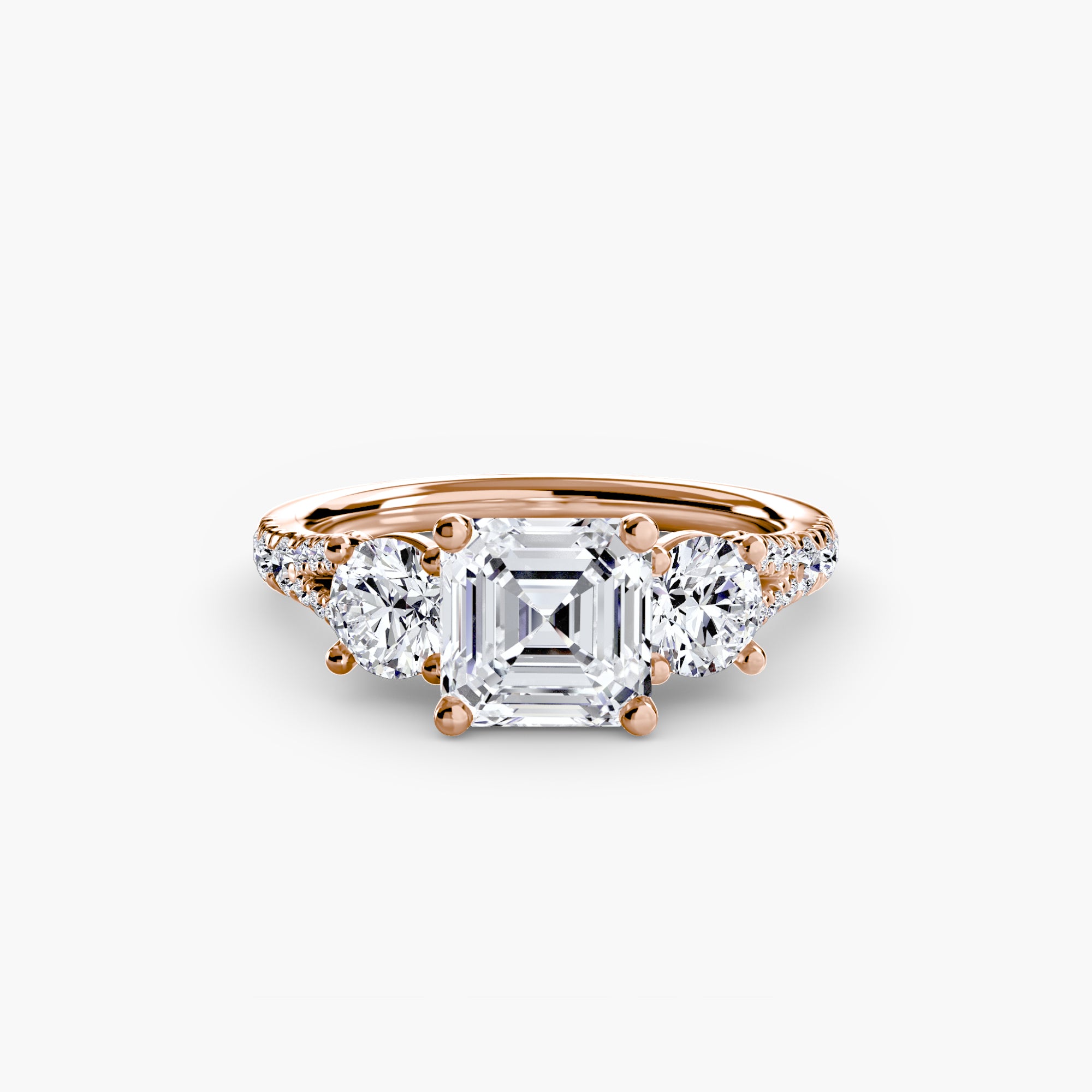 Three-Stone with Pavé Band 3-setting-The Diamond Setter