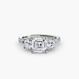 Three-Stone with Pavé Band 3-setting-The Diamond Setter