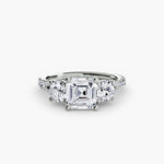 Three-Stone with Pavé Band 3-setting-The Diamond Setter