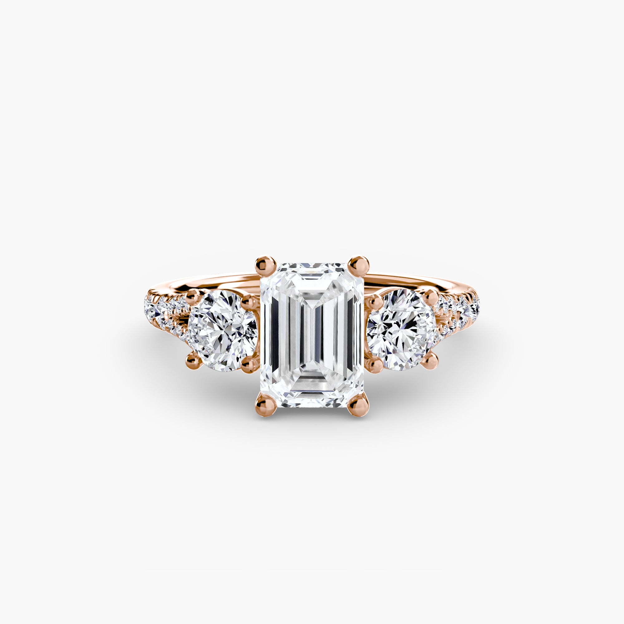 Three-Stone with Pavé Band 3-setting-The Diamond Setter