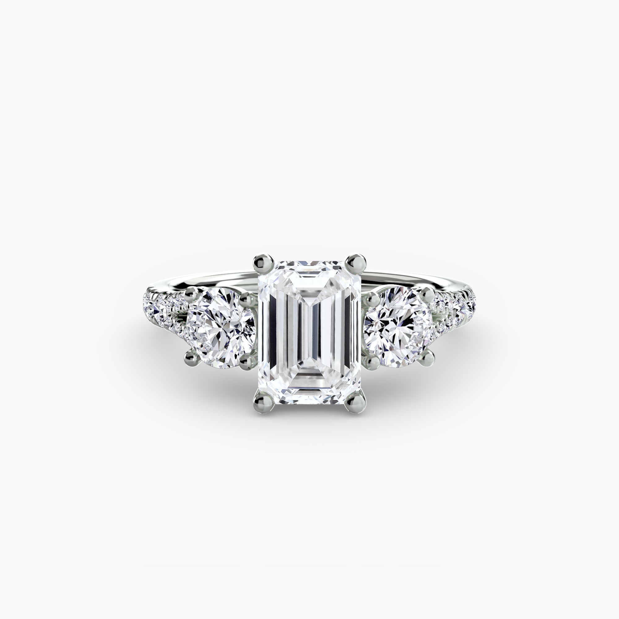 Three-Stone with Pavé Band 3-setting-The Diamond Setter