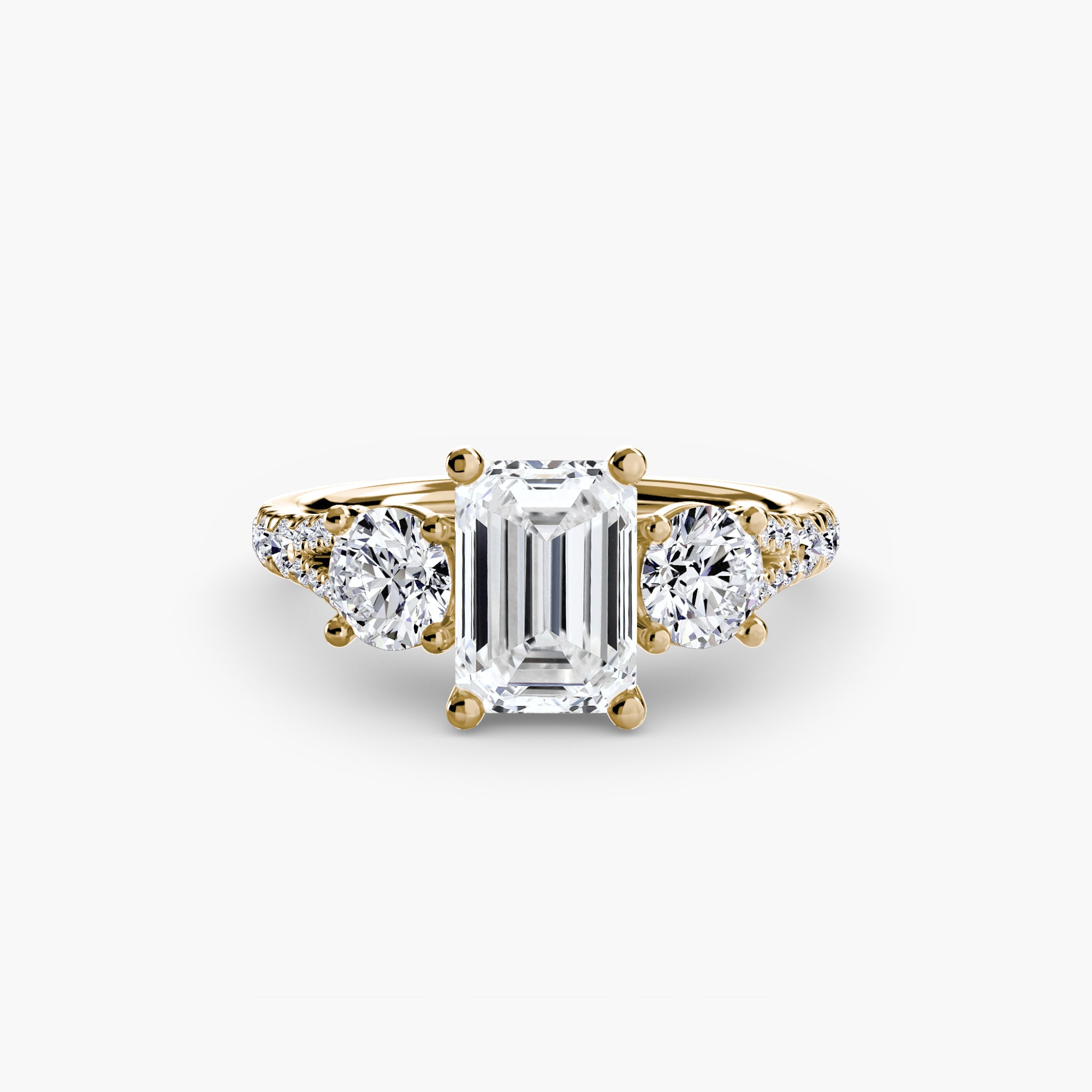 Three-Stone with Pavé Band 3-setting-The Diamond Setter