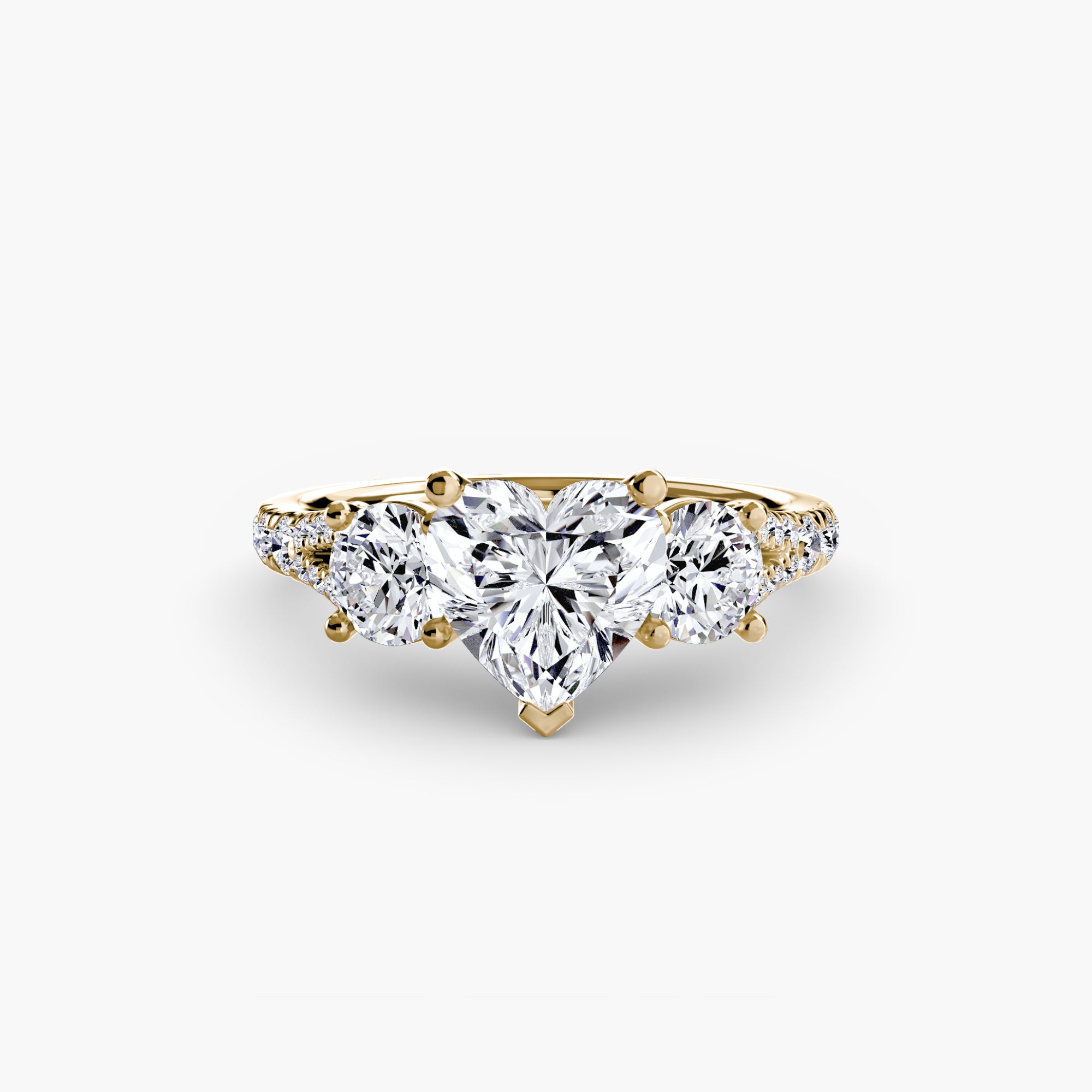Three-Stone with Pavé Band 3-setting-The Diamond Setter