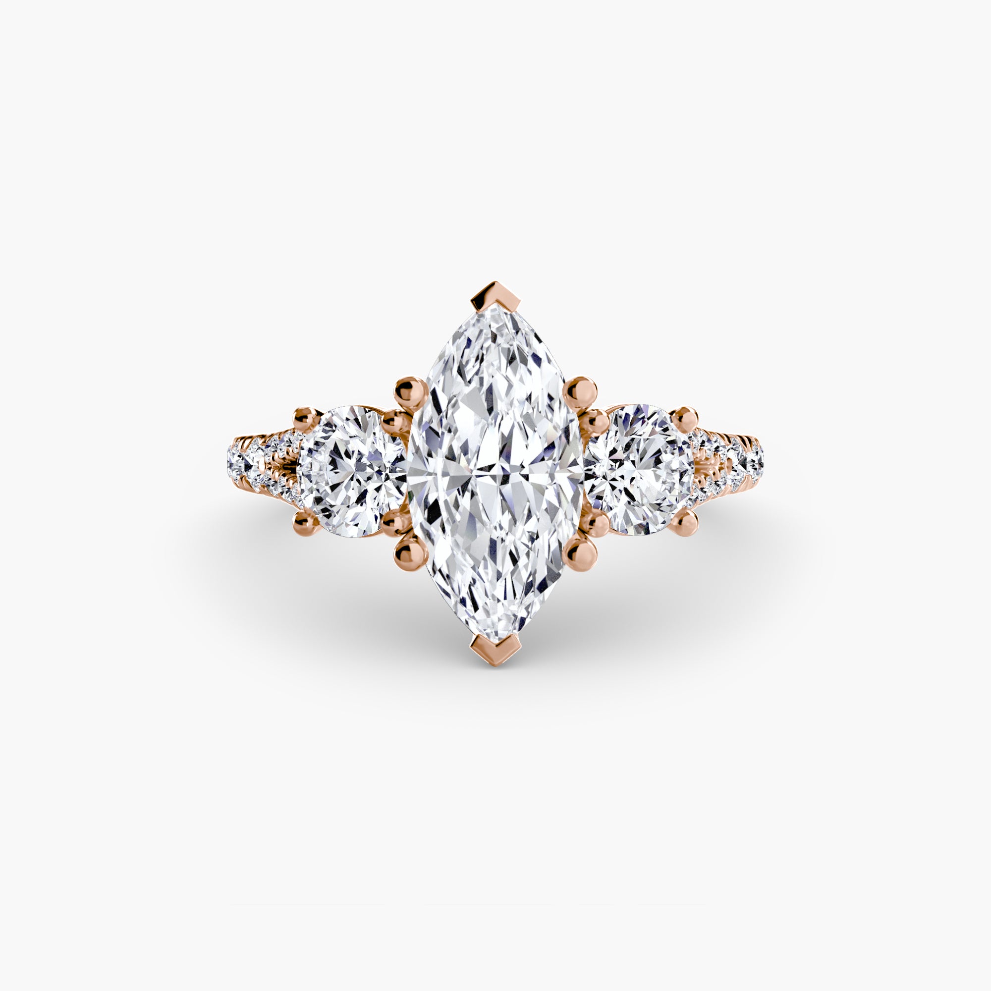 Three-Stone with Pavé Band 3-setting-The Diamond Setter