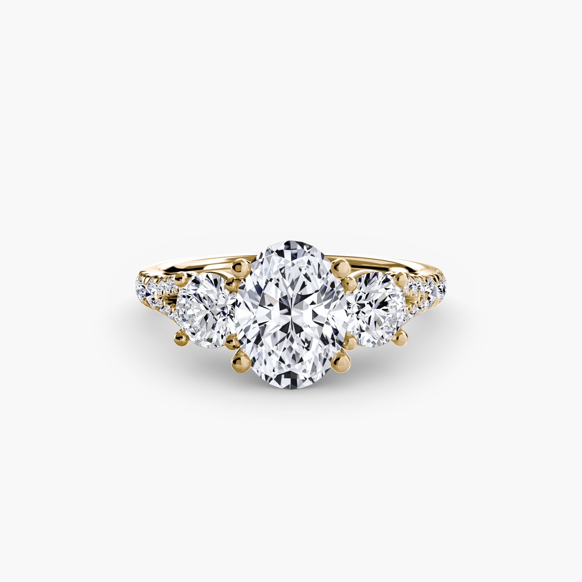 Three-Stone with Pavé Band 3-setting-The Diamond Setter