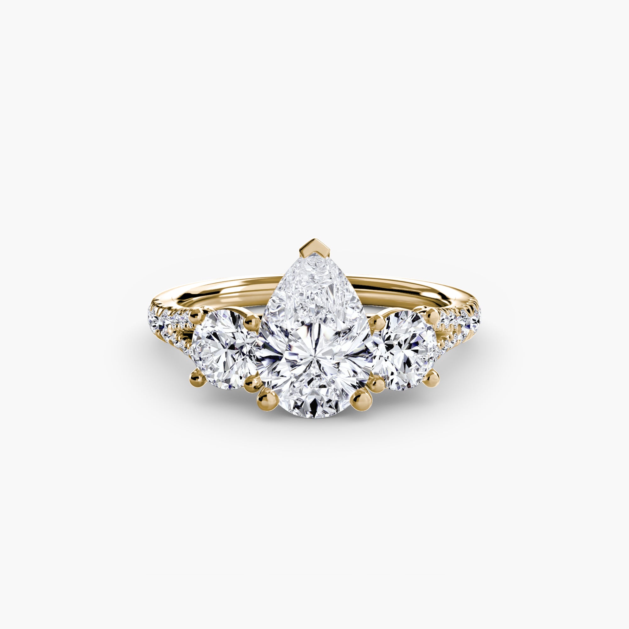 Three-Stone with Pavé Band 3-setting-The Diamond Setter