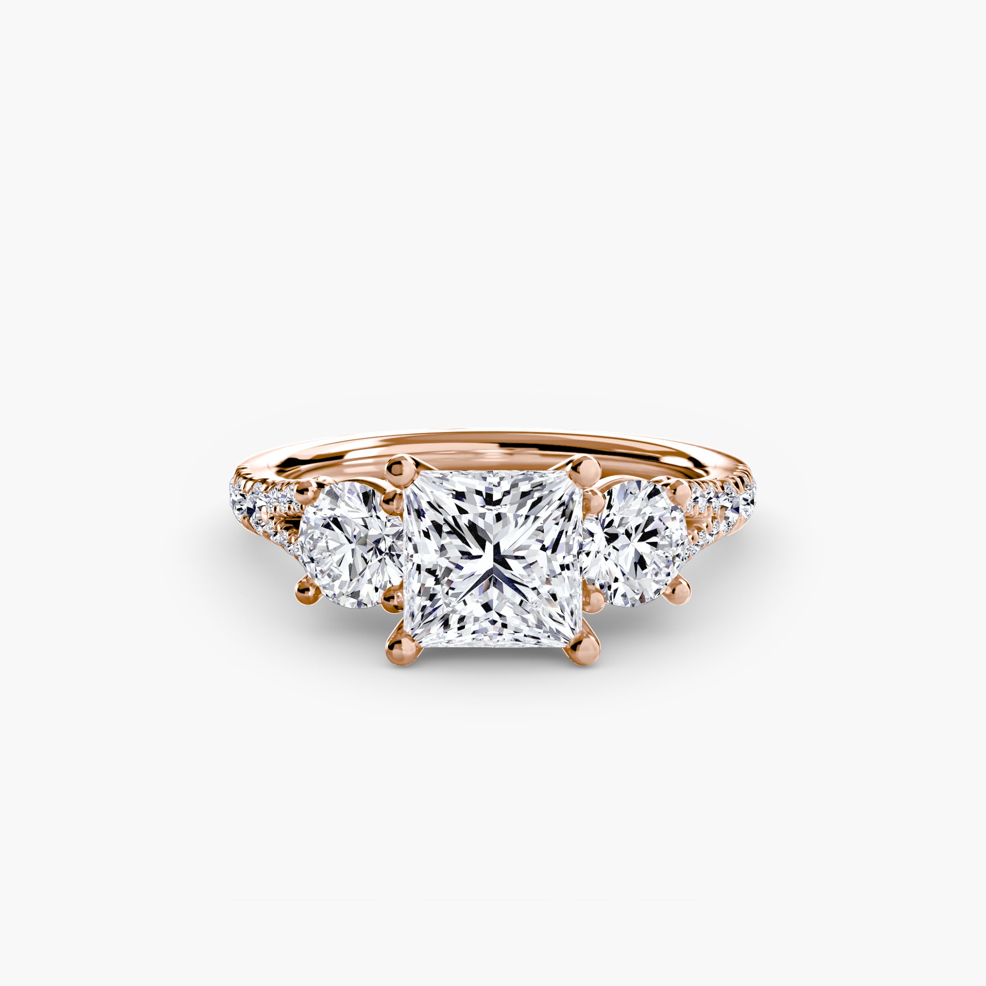 Three-Stone with Pavé Band 3-setting-The Diamond Setter