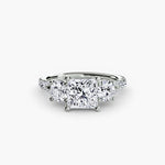 Three-Stone with Pavé Band 3-setting-The Diamond Setter
