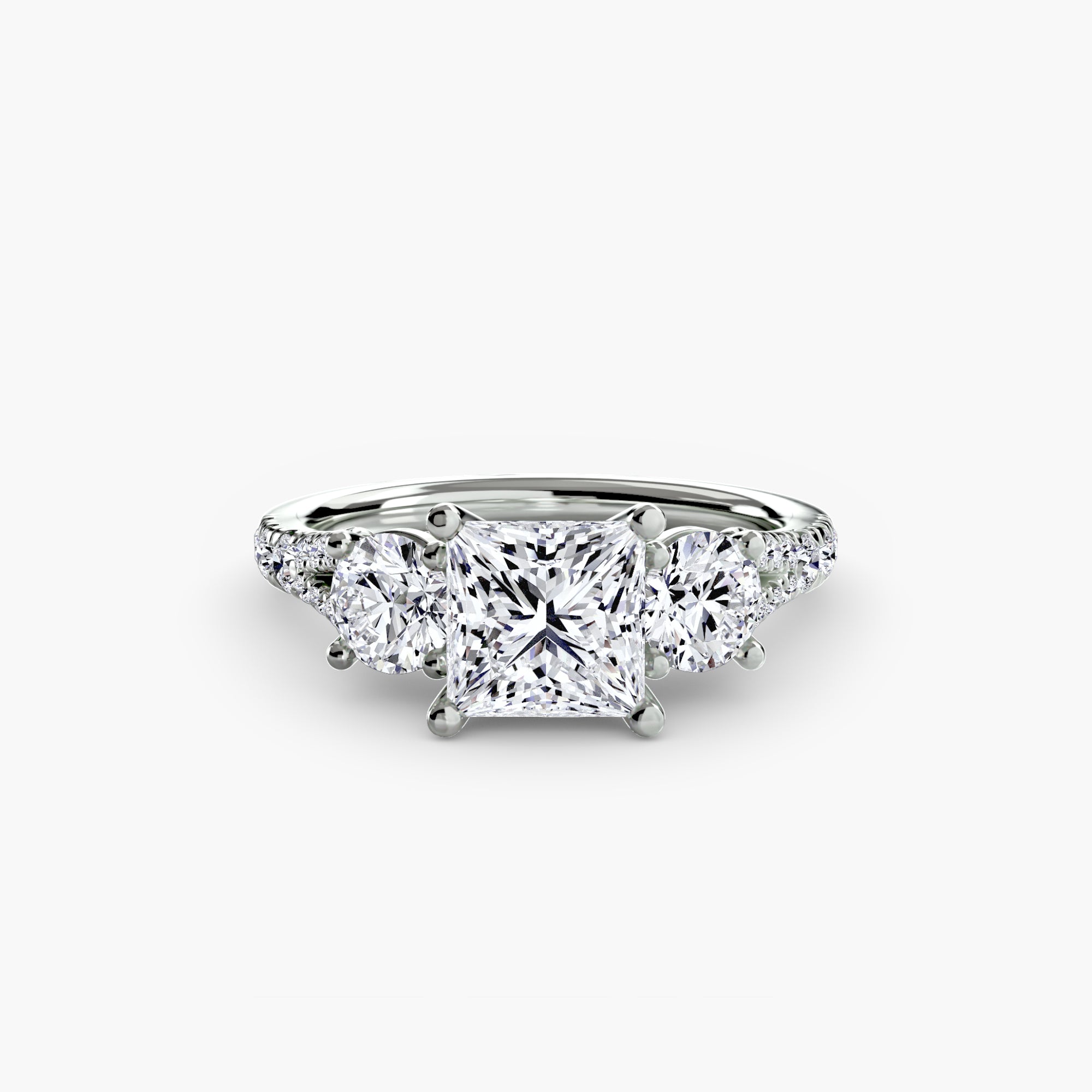 Three-Stone with Pavé Band 3-setting-The Diamond Setter