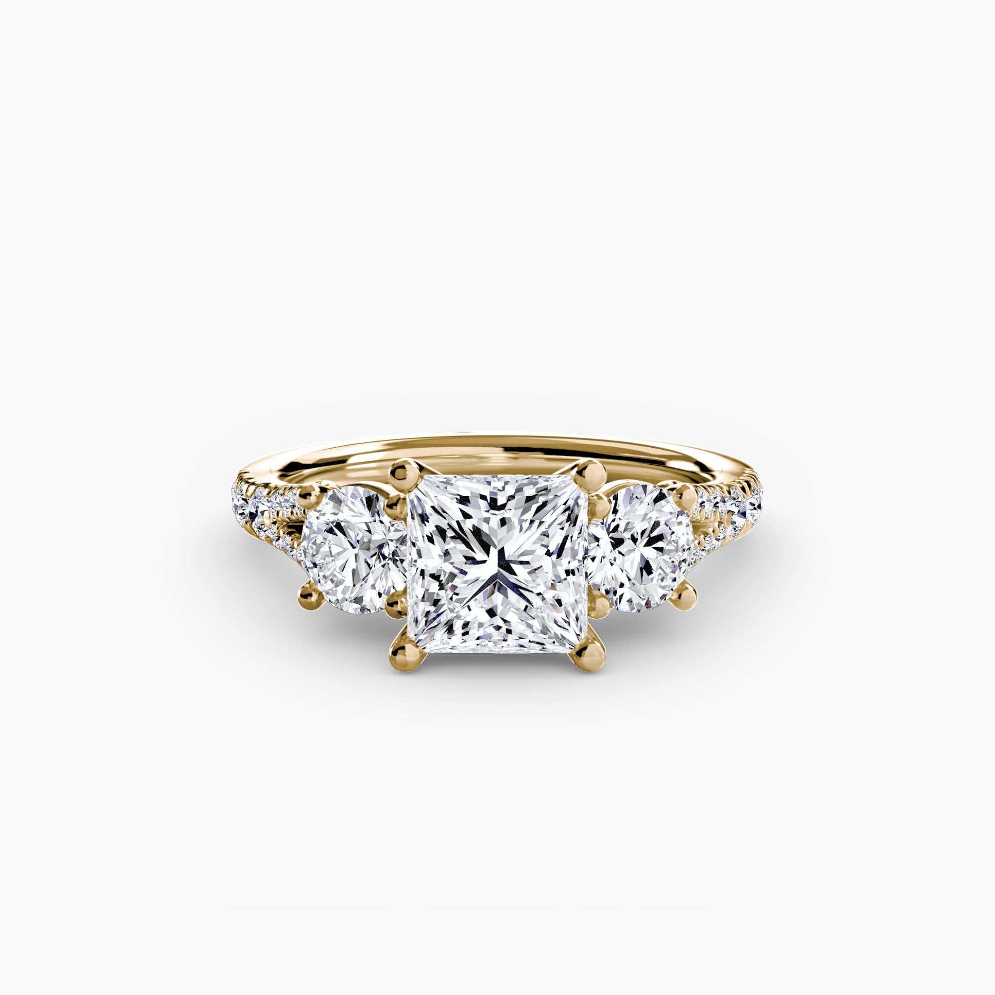 Three-Stone with Pavé Band 3-setting-The Diamond Setter