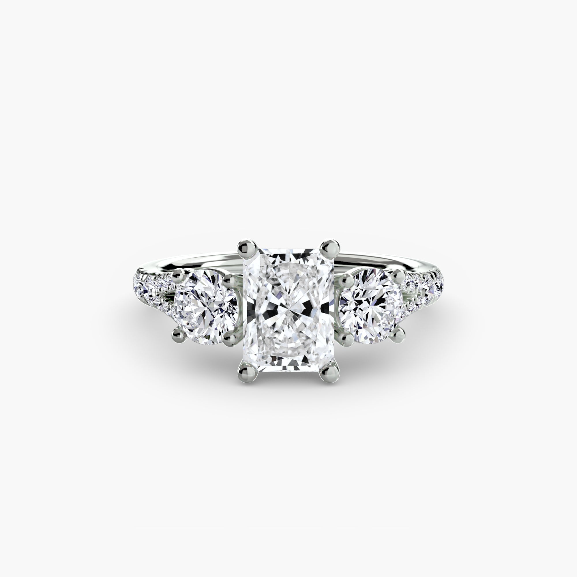 Three-Stone with Pavé Band 3-setting-The Diamond Setter