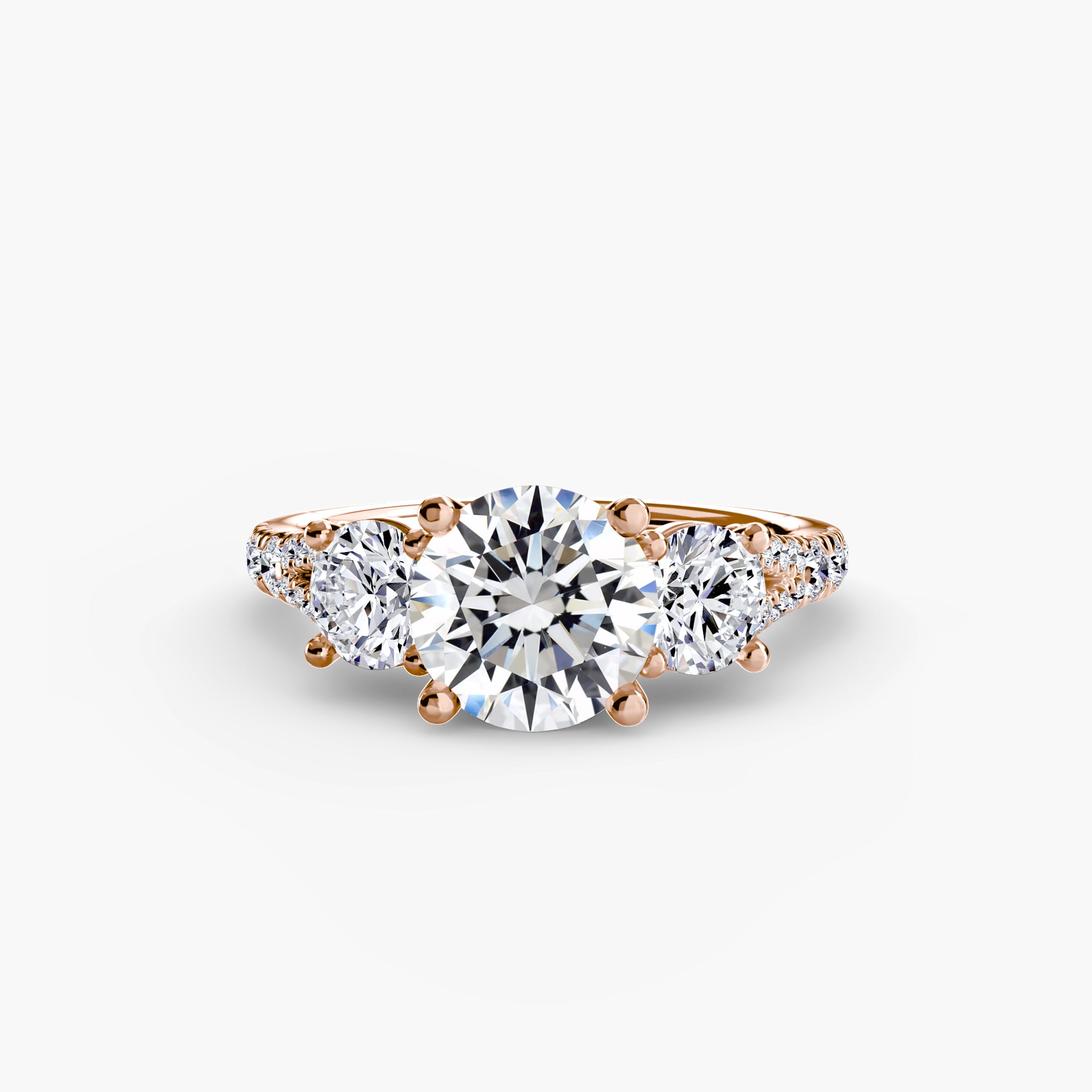 Three-Stone with Pavé Band 3-setting-The Diamond Setter
