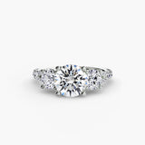 Three-Stone with Pavé Band 3-setting-The Diamond Setter
