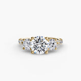 Three-Stone with Pavé Band 3-setting-The Diamond Setter