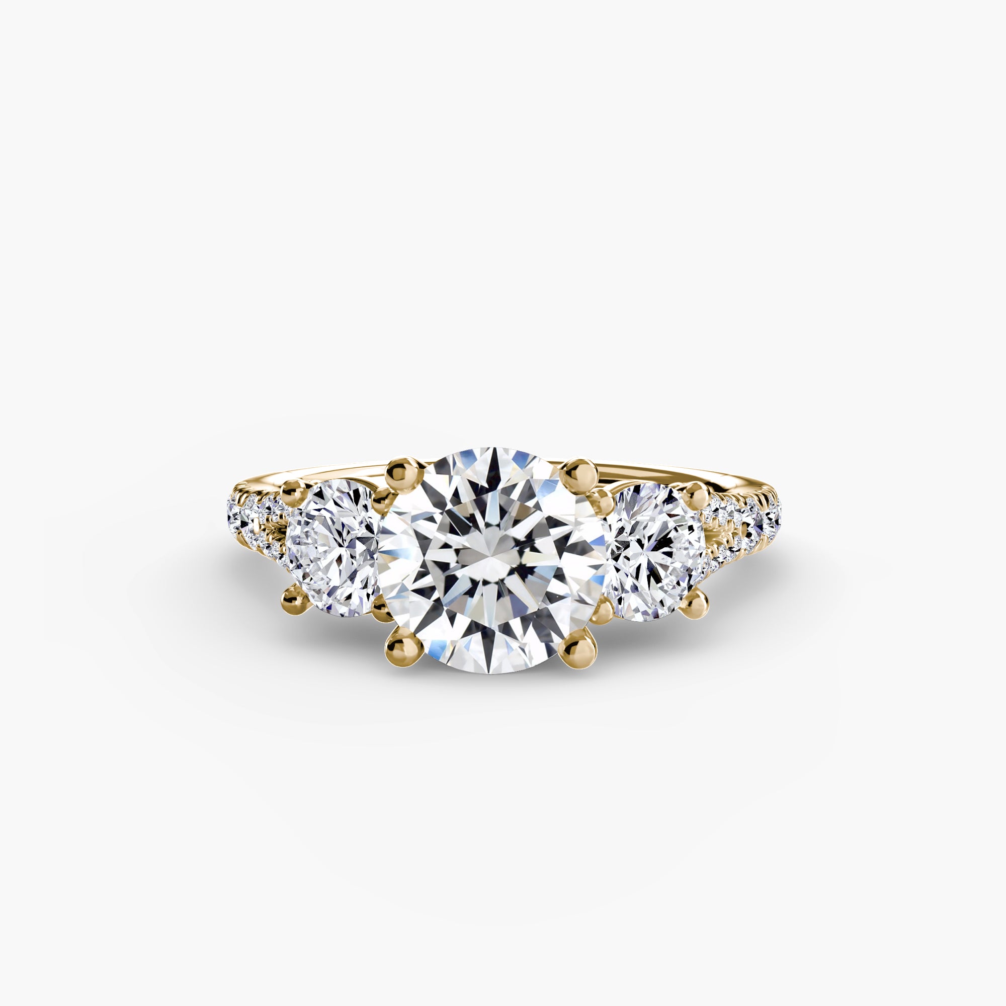 Three-Stone with Pavé Band 3-setting-The Diamond Setter
