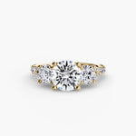 Three-Stone with Pavé Band 3-setting-The Diamond Setter