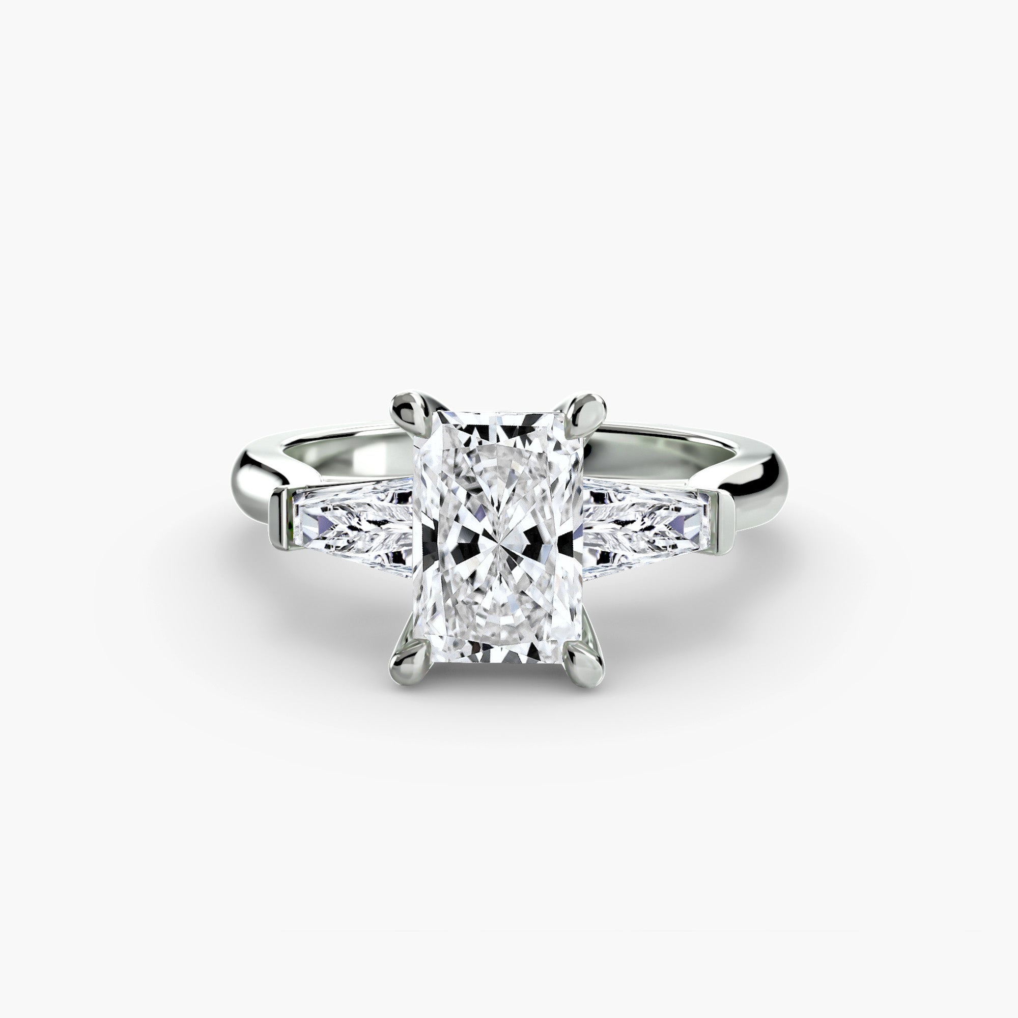 Three-Stone Ring (Baguette Side Stones) 2-setting-The Diamond Setter
