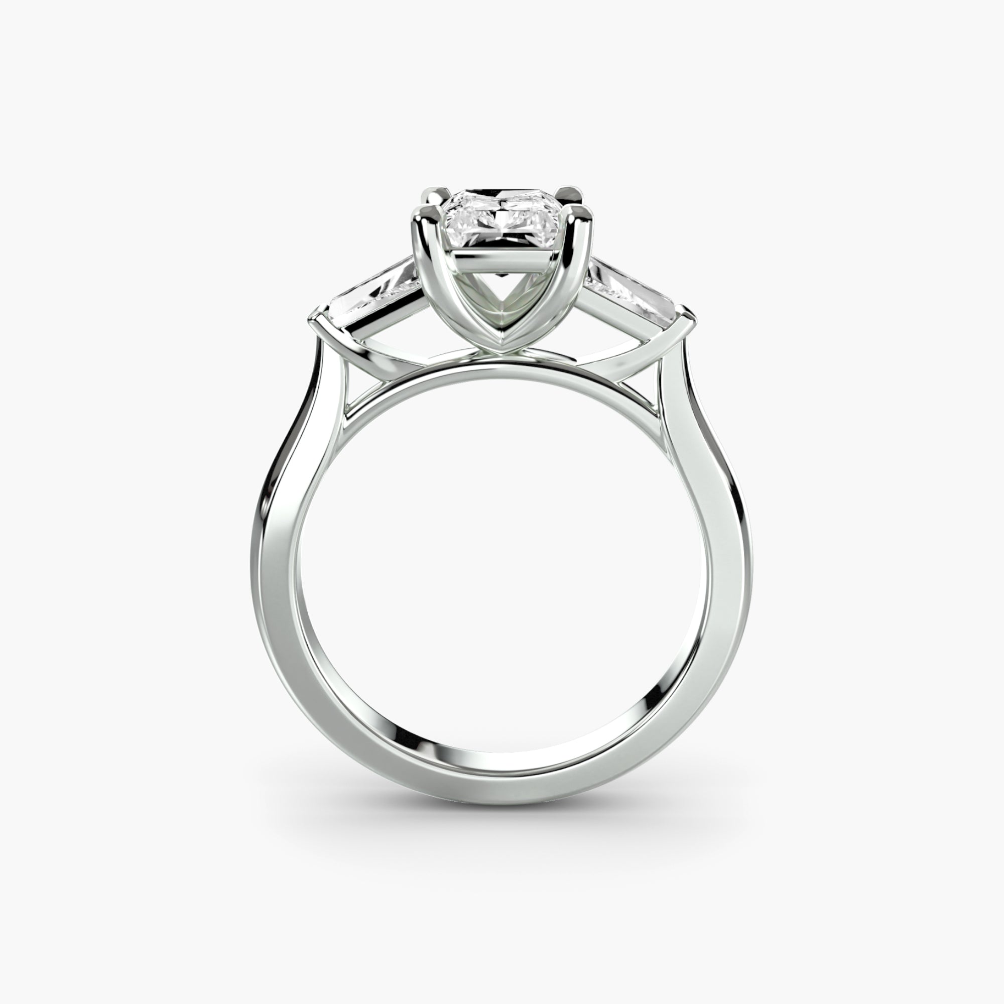 Three-Stone Ring (Baguette Side Stones) 2-setting-The Diamond Setter