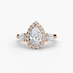 Three-Stone Ring with Halo-setting-The Diamond Setter