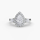 Three-Stone Ring with Halo-setting-The Diamond Setter