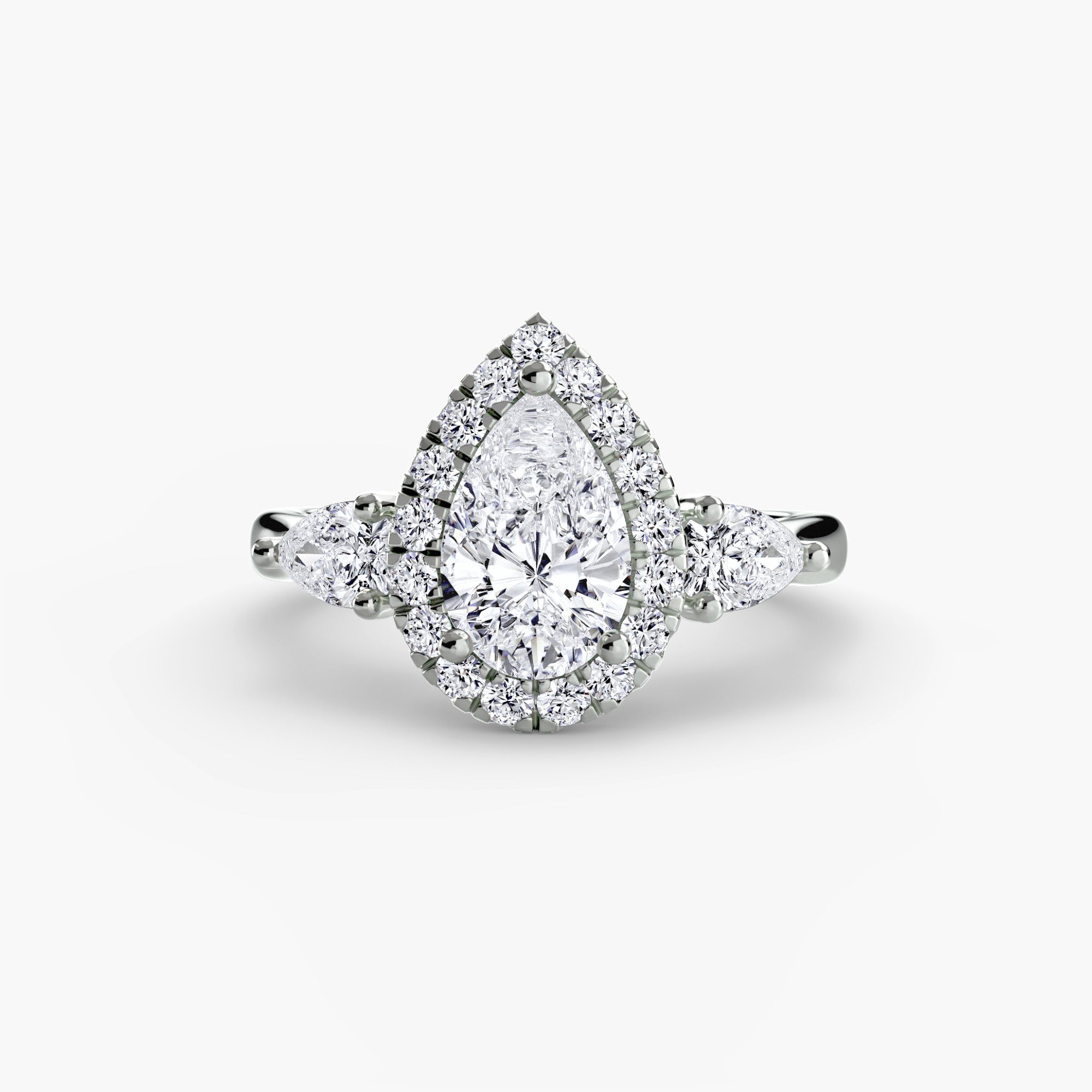 Three-Stone Ring with Halo-setting-The Diamond Setter