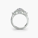 Three-Stone Ring with Halo-setting-The Diamond Setter