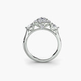 Three-Stone Ring with Halo-setting-The Diamond Setter