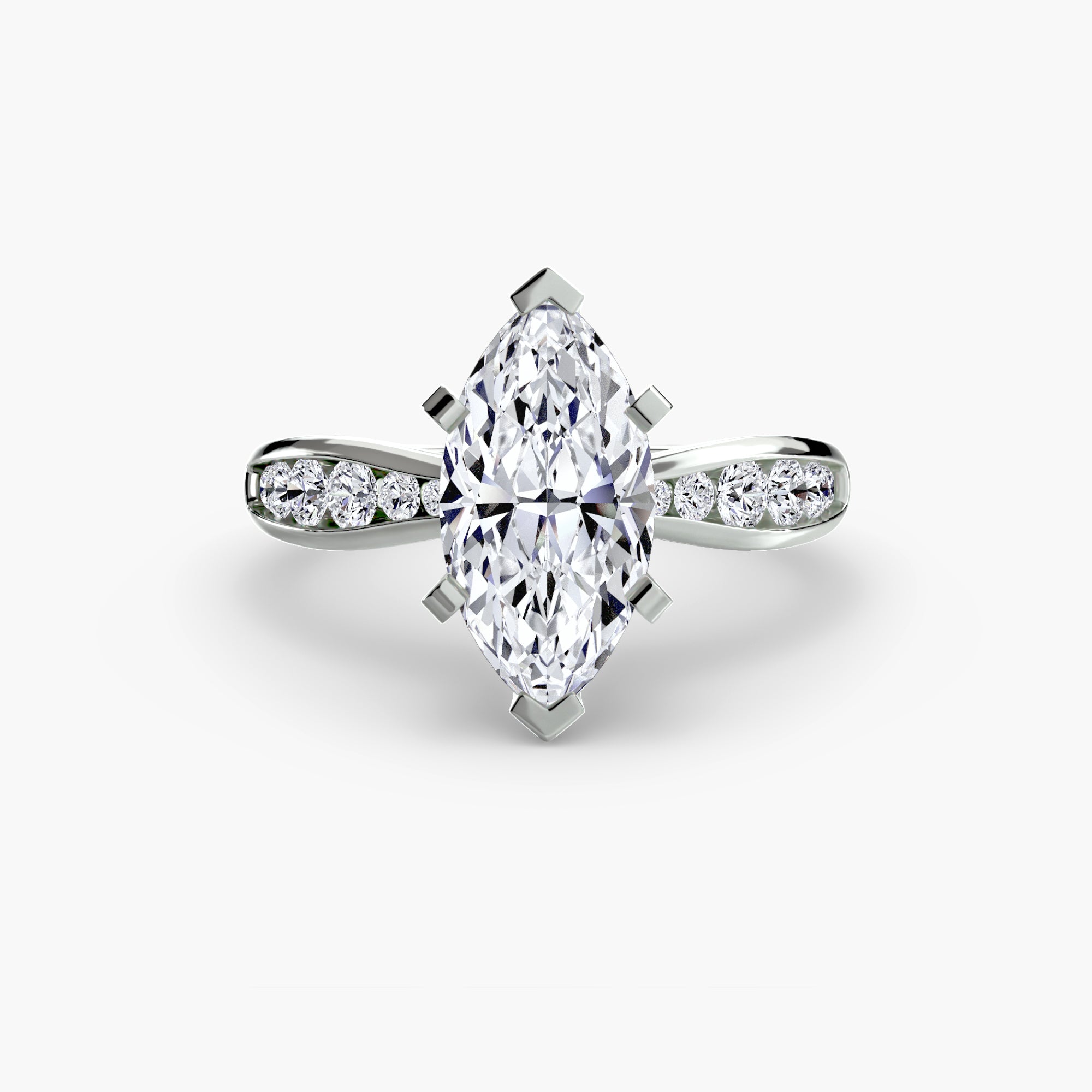 Solitaire with Pavé 3-setting-The Diamond Setter