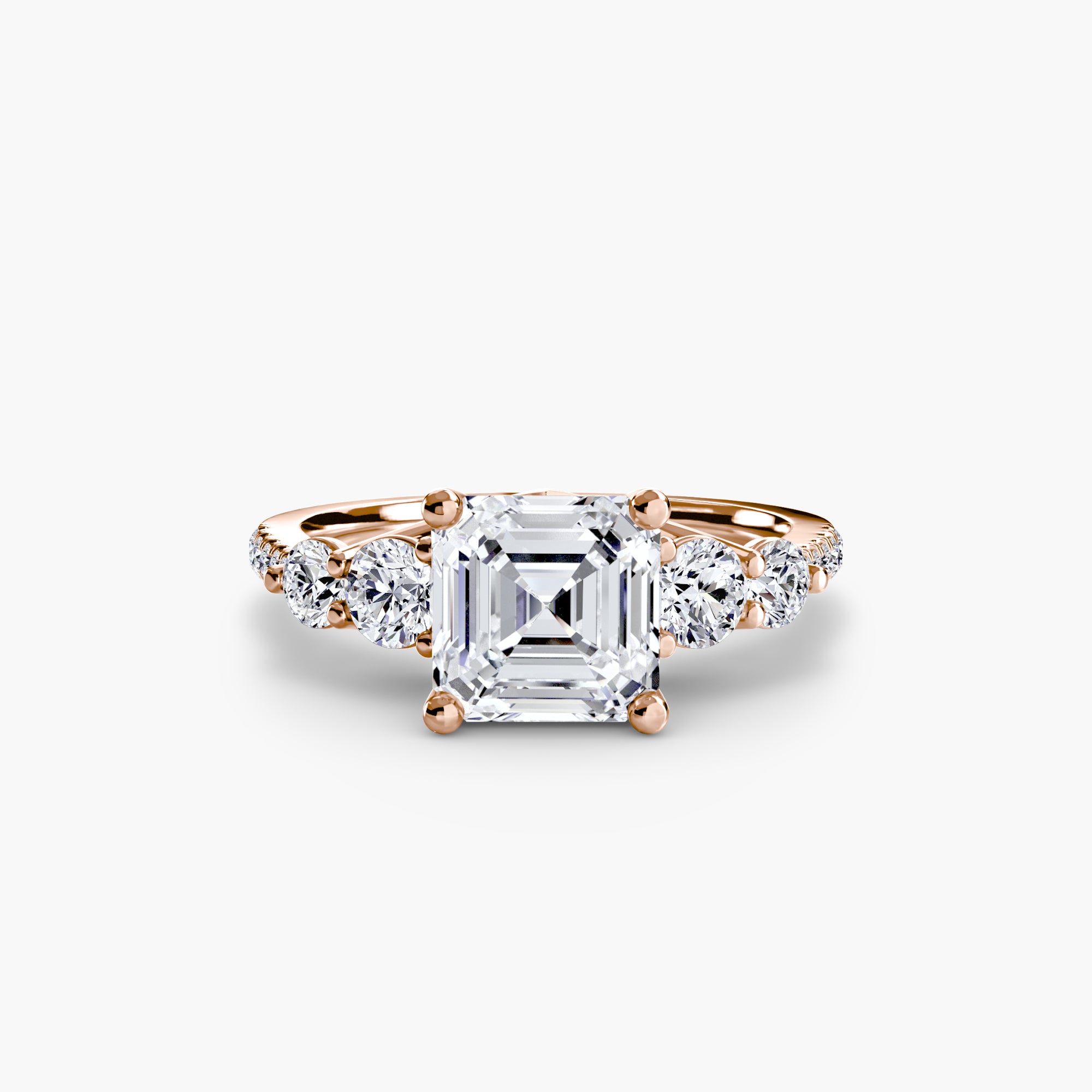 Five Stone Ring with Pavé Band-setting-The Diamond Setter