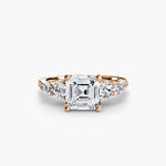 Five Stone Ring with Pavé Band-setting-The Diamond Setter