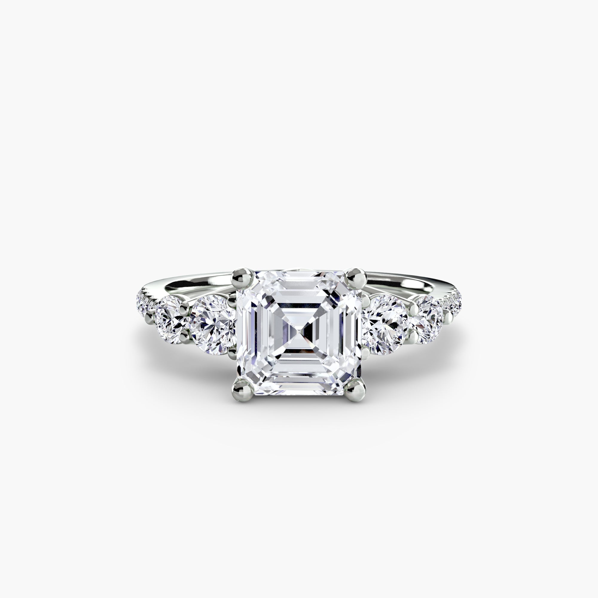 Five Stone Ring with Pavé Band-setting-The Diamond Setter