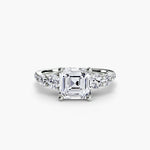 Five Stone Ring with Pavé Band-setting-The Diamond Setter