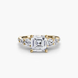 Five Stone Ring with Pavé Band-setting-The Diamond Setter