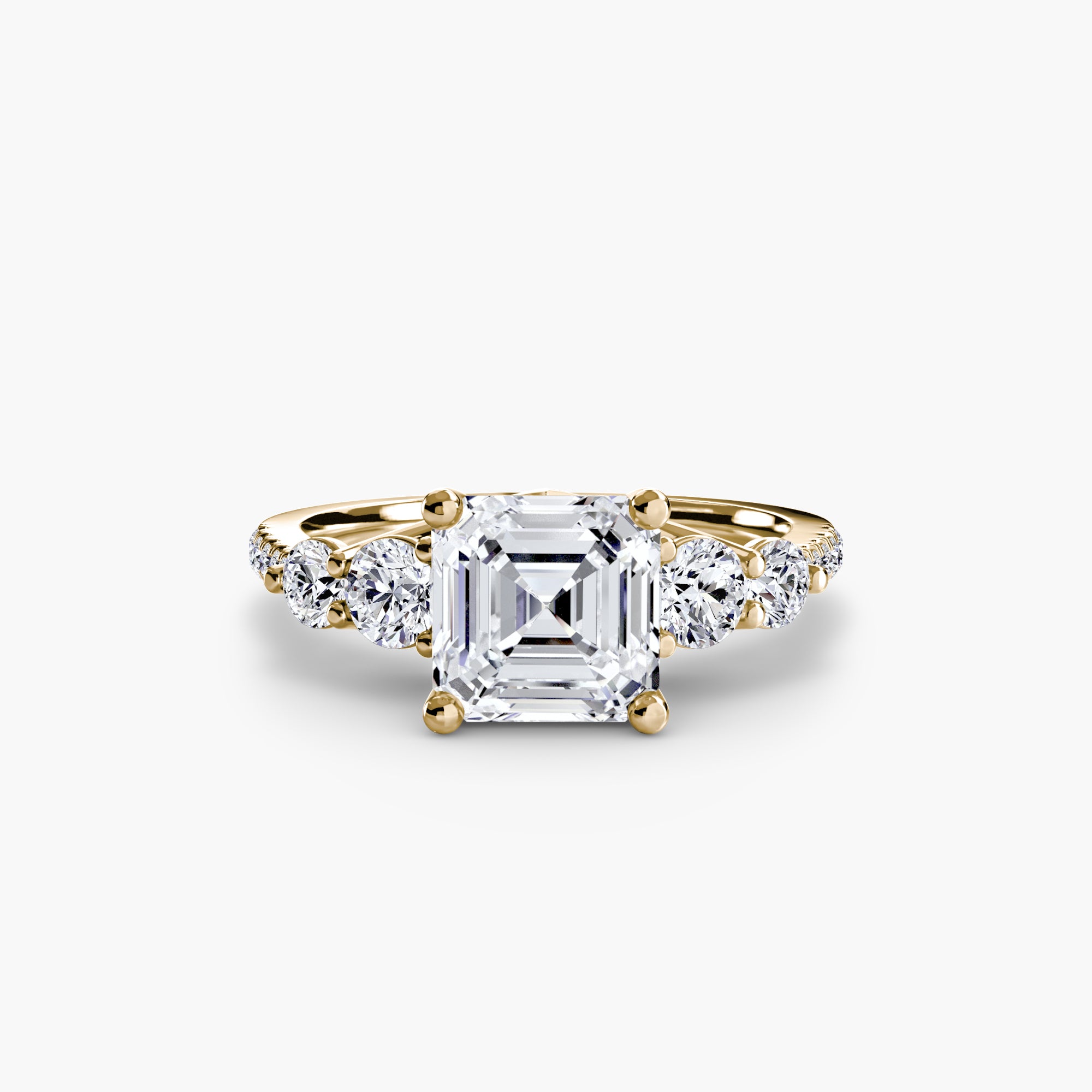 Five Stone Ring with Pavé Band-setting-The Diamond Setter