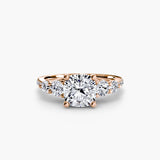 Five Stone Ring with Pavé Band-setting-The Diamond Setter