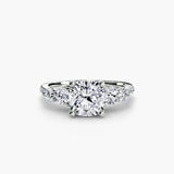Five Stone Ring with Pavé Band-setting-The Diamond Setter