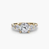Five Stone Ring with Pavé Band-setting-The Diamond Setter