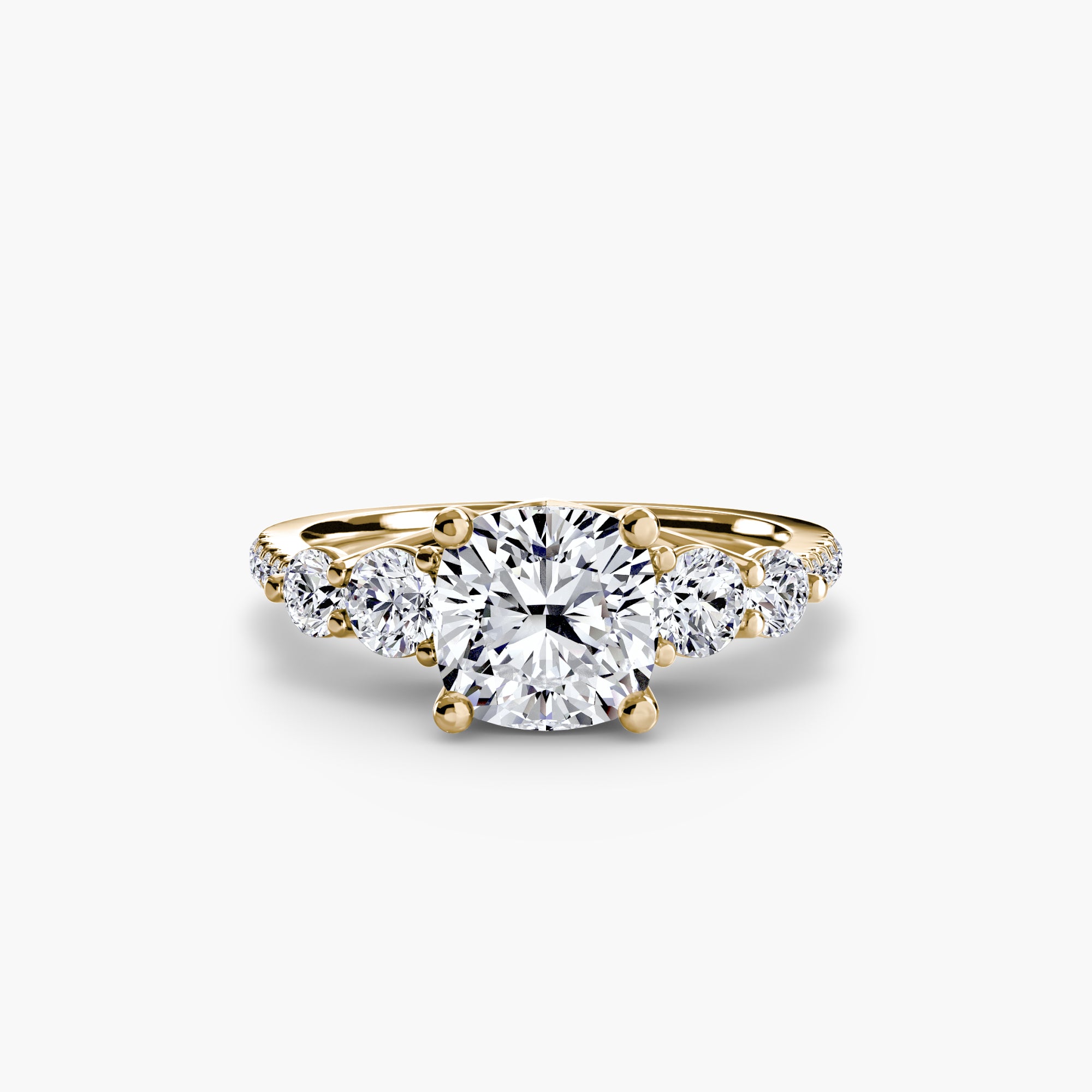 Five Stone Ring with Pavé Band-setting-The Diamond Setter