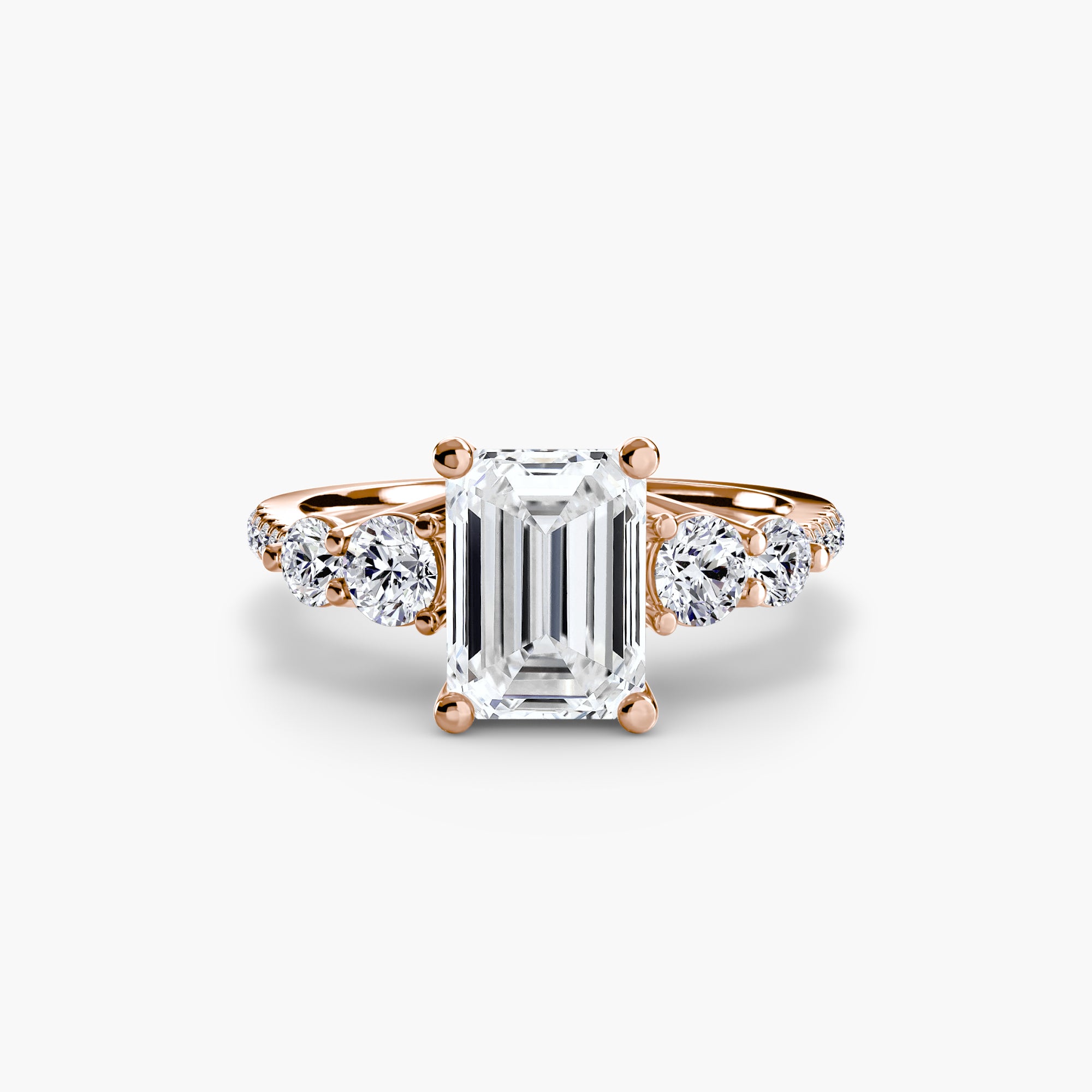 Five Stone Ring with Pavé Band-setting-The Diamond Setter