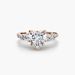 Five Stone Ring with Pavé Band-setting-The Diamond Setter