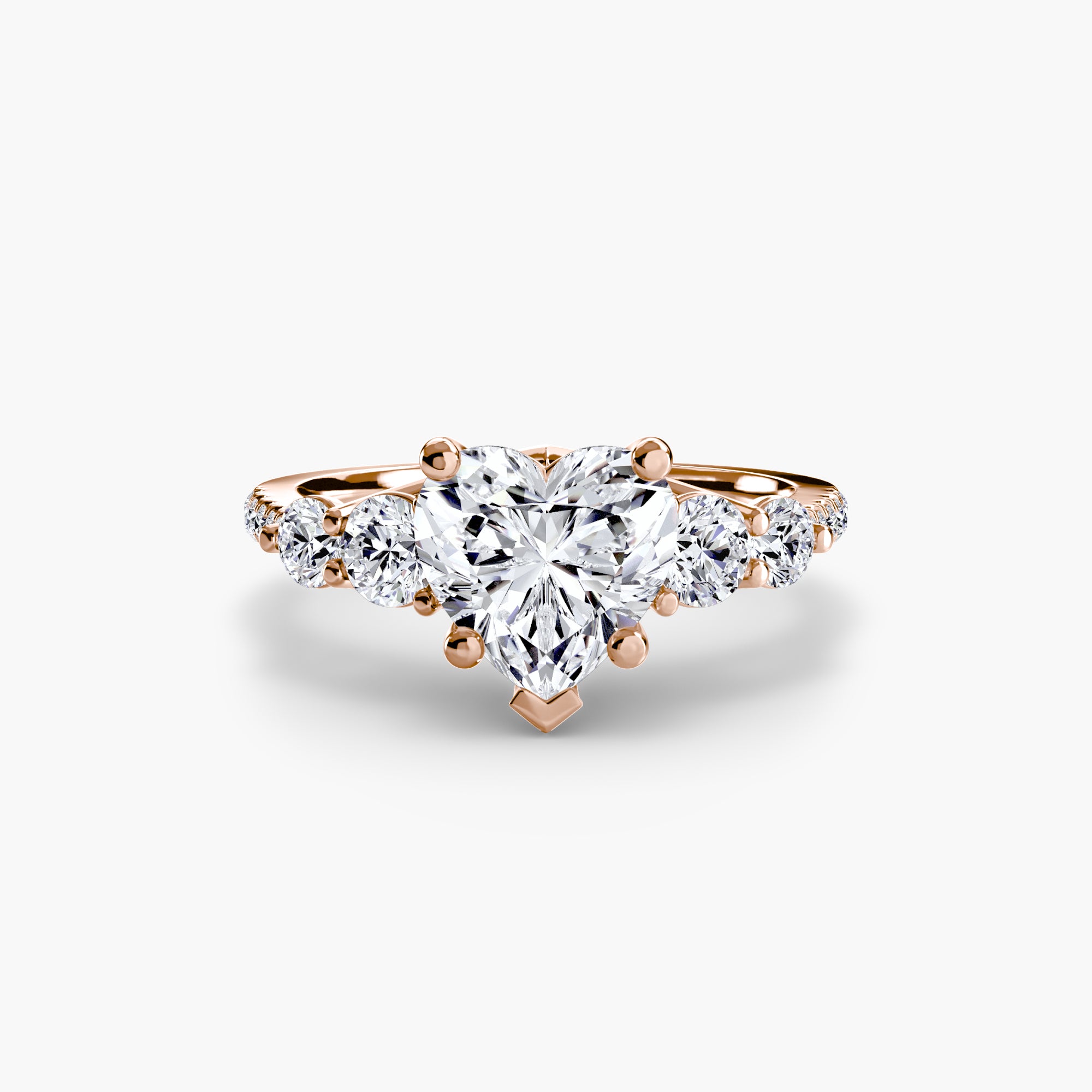 Five Stone Ring with Pavé Band-setting-The Diamond Setter