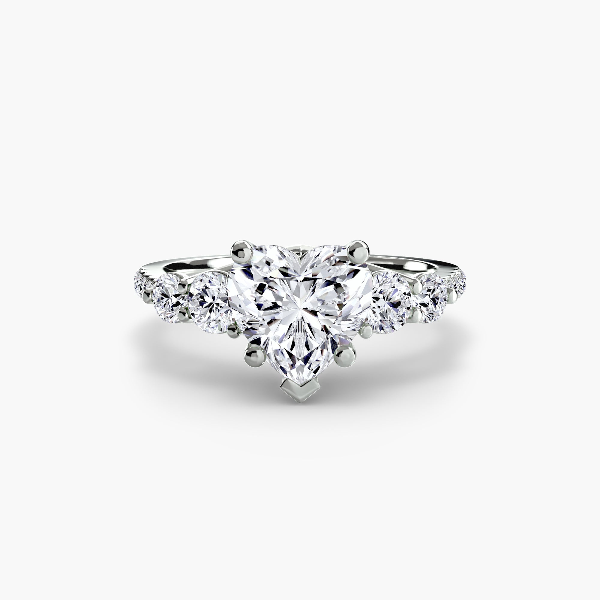 Five Stone Ring with Pavé Band-setting-The Diamond Setter