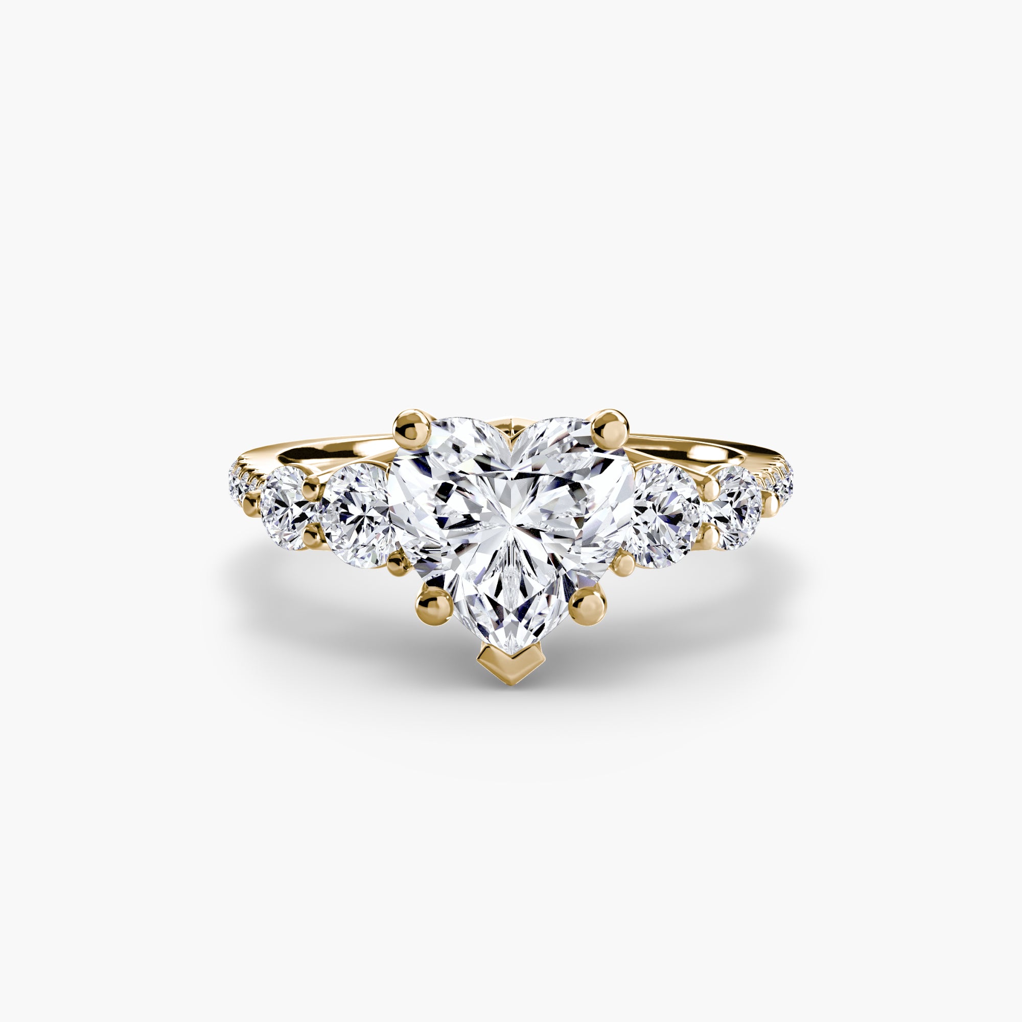 Five Stone Ring with Pavé Band-setting-The Diamond Setter