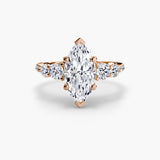 Five Stone Ring with Pavé Band-setting-The Diamond Setter