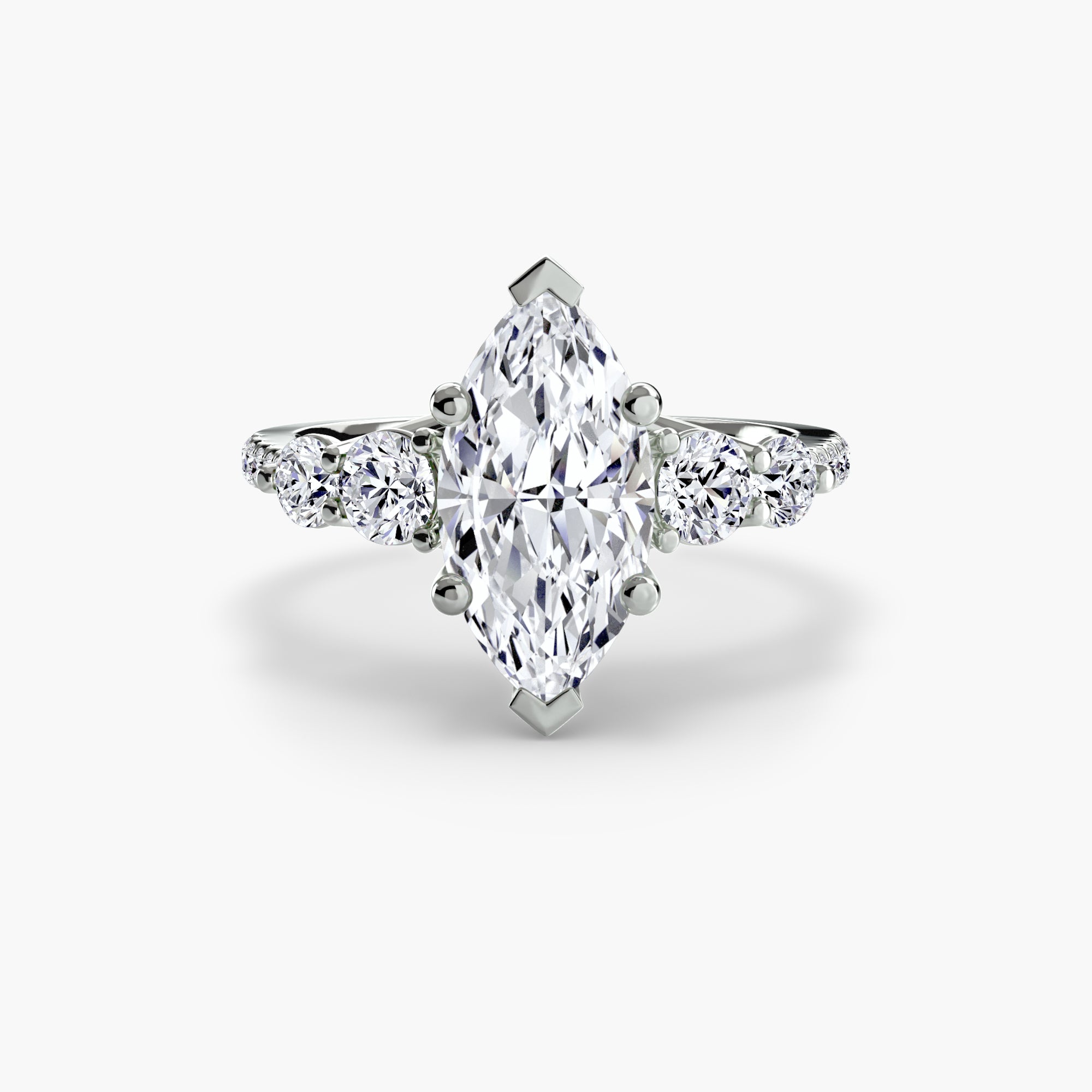 Five Stone Ring with Pavé Band-setting-The Diamond Setter