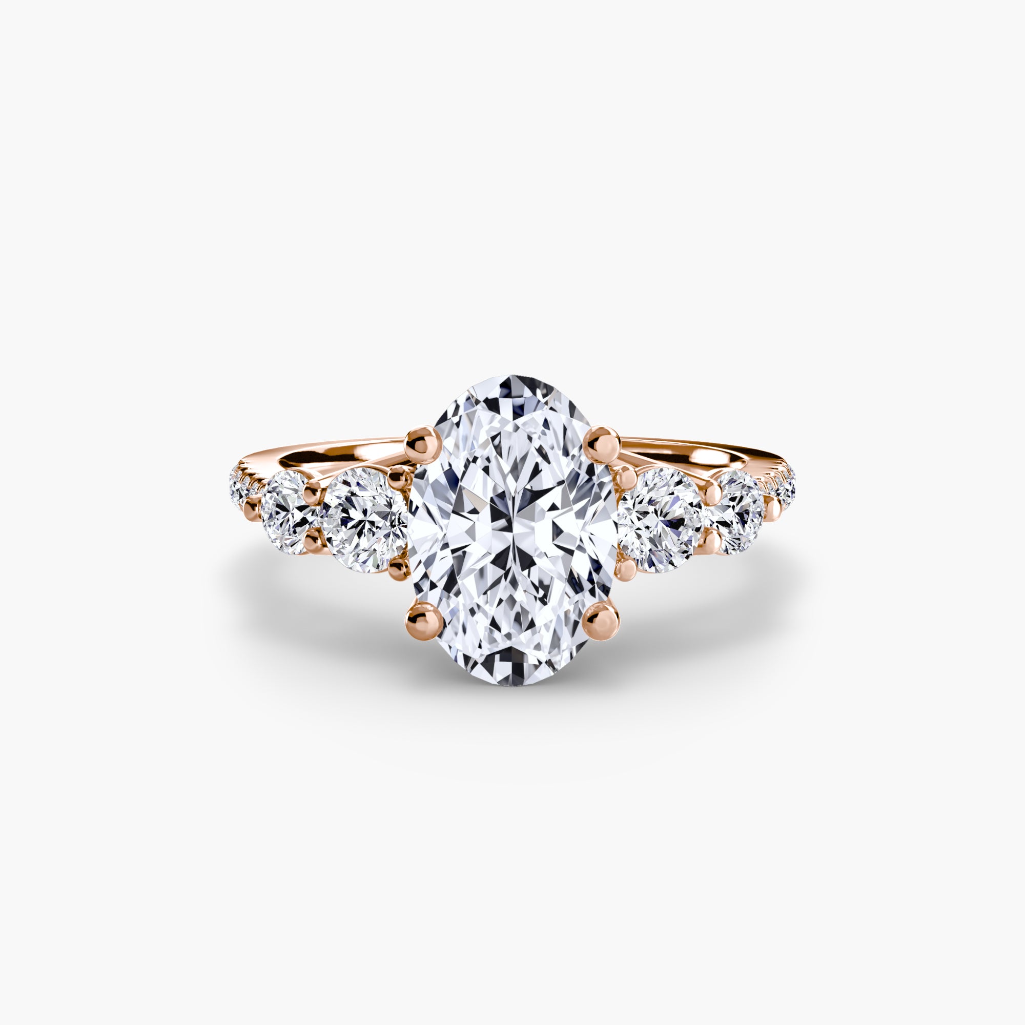 Five Stone Ring with Pavé Band-setting-The Diamond Setter