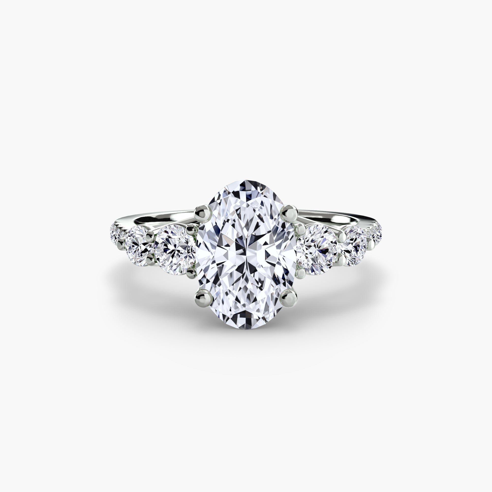 Five Stone Ring with Pavé Band-setting-The Diamond Setter