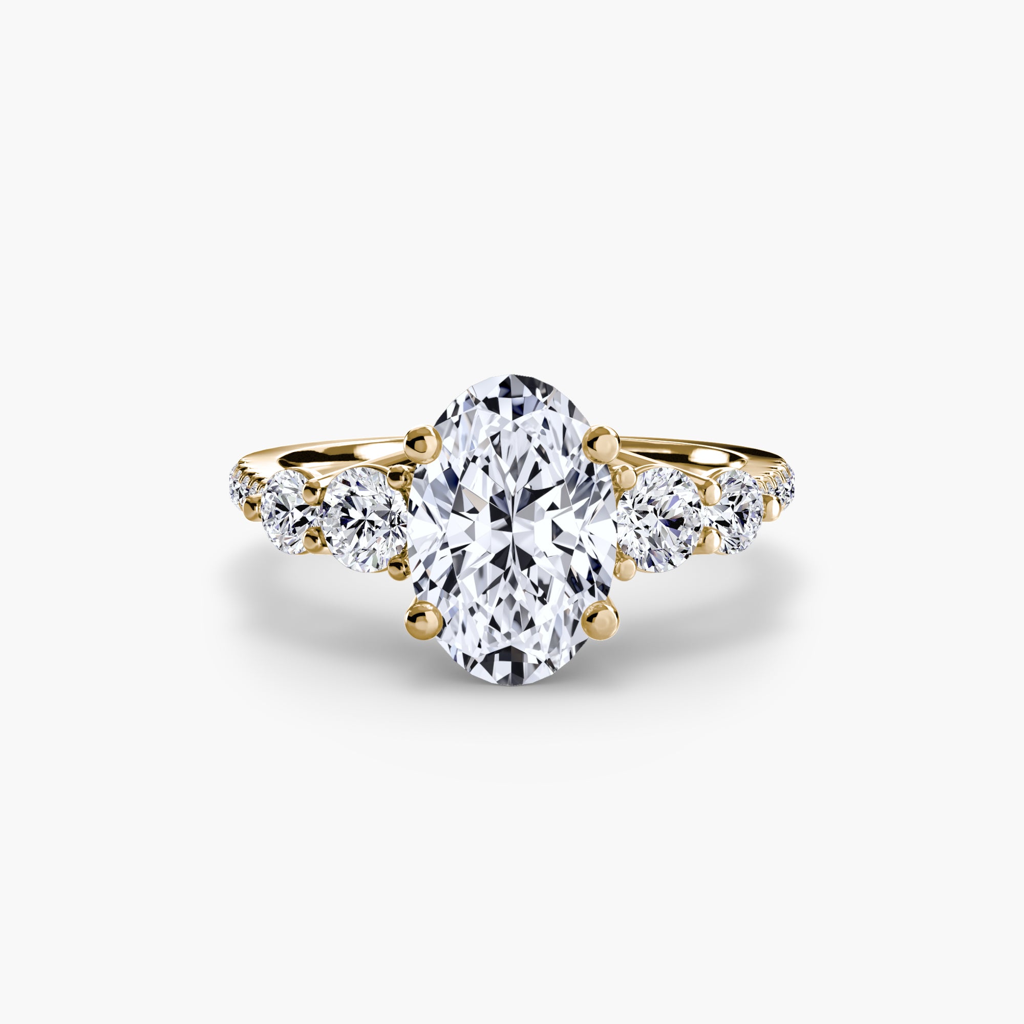 Five Stone Ring with Pavé Band-setting-The Diamond Setter